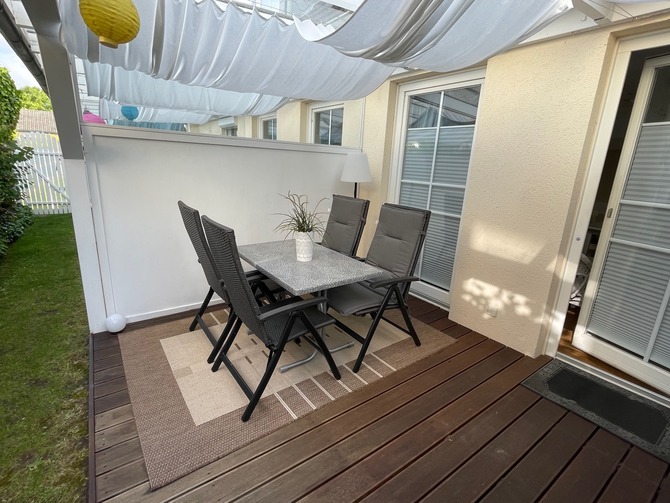 Ferienhaus in Gr&ouml;mitz - M&uuml;ller - &Uuml;berdachte Terrasse