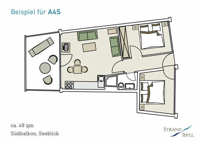 Ferienwohnung in Gr&ouml;mitz - STRANDIDYLL, 4 - Typ A4S - Bild 16